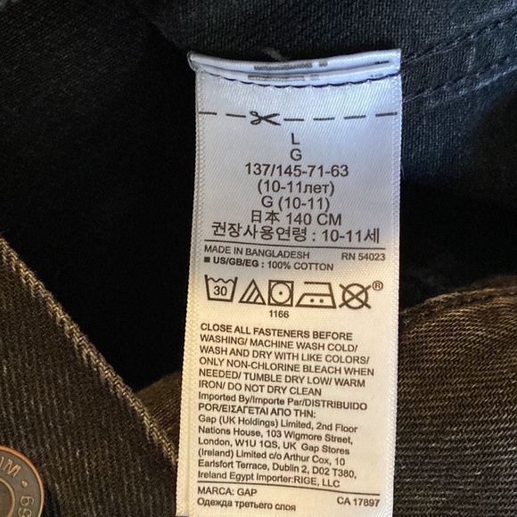 GAP Kids Icon Black Denim Jacket Size Large 10-11y - Picture 4 of 9